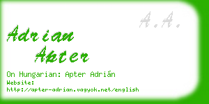 adrian apter business card